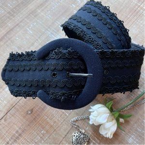 Vintage 1980's Black Statement Belt Excellent Condition